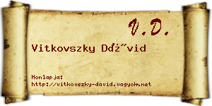Vitkovszky Dávid névjegykártya