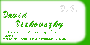 david vitkovszky business card